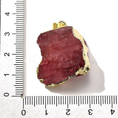 Raw Rough Natural Dyed Quartz Crystal Pendants G-G895-05LG-08-1