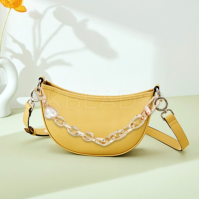 Love Heart Imitation Pearl Phone Case Chain FIND-WR0007-28-1