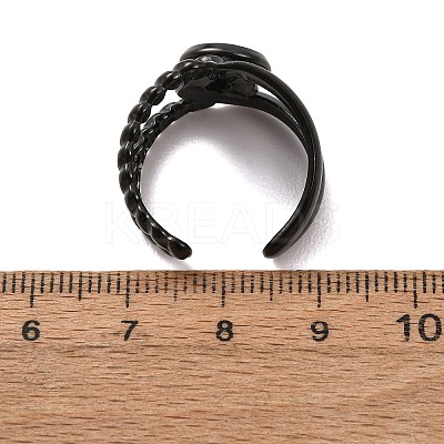 304 Stainless Steel Cuff Ring Components STAS-P454-01A-B-1