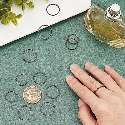 14Pcs 7 Size Polished Plain Dome Finger Ring for Girl Women RJEW-UN0001-06-1
