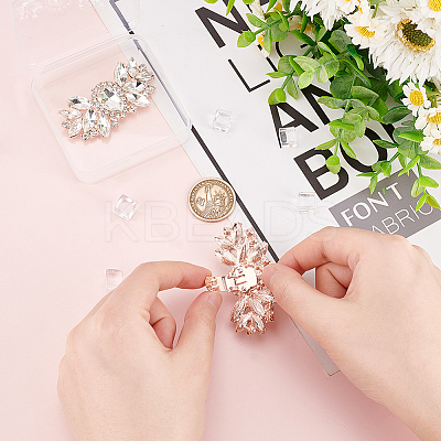 2Pcs Alloy Rhinestone Shoe Decorations AJEW-FG0003-73A-1