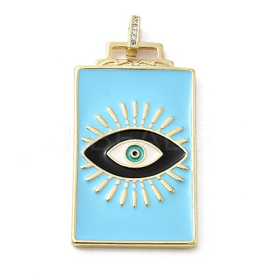 Brass Micro Pave Cubic Zirconia Pendant with Enamel KK-H458-02G-F01-1