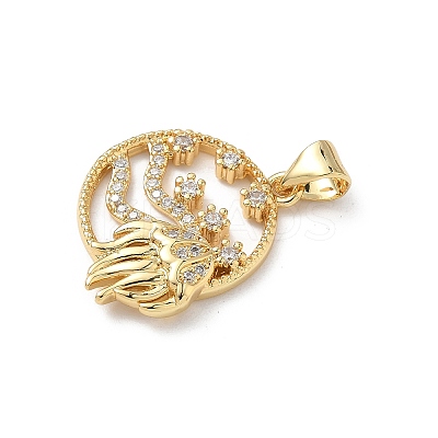 Brass Micro Pave Cubic Zirconia Pendants KK-S337-08G-C-1