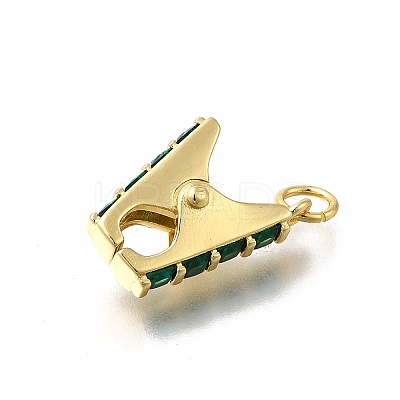 Brass Micro Pave Cubic Zirconia Pendants KK-K400-35G-02-1
