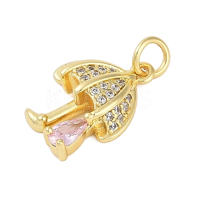 Rack Plating Brass Micro Pave Cubic Zirconia Pendants KK-R166-02G-05-1