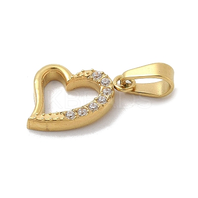 Ion Plating(IP) 304 Stainless Steel Micro Pave Cubic Zirconia Pendants STAS-Z107-04G-04-1