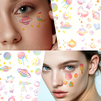 36Pcs 2 Style PVC Waterproof Self-Adhesive Picture Stickers STIC-SP0001-09C-1