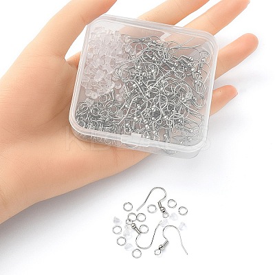 100Pcs 304 Stainless Steel French Hooks with Coil and Ball STAS-YW0001-59-1
