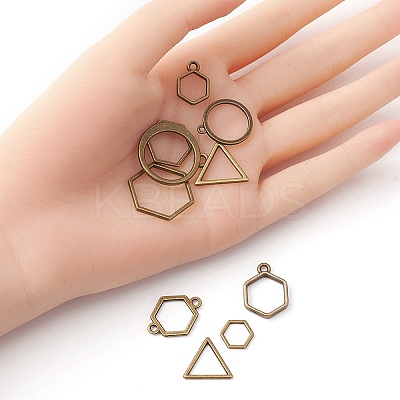 10Pcs Alloy Open Back Bezel Pendants and Links PALLOY-YWC0002-01AB-1