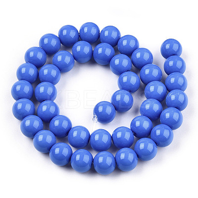Opaque Solid Color Glass Beads Strands GLAA-T032-P6mm-11-1