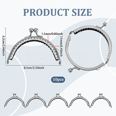10Pcs Iron Purse Handle Frame FIND-PH0024-84P-1
