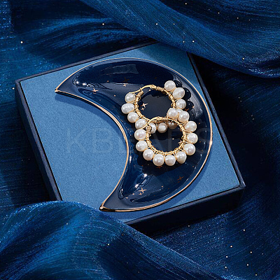2Pcs Moon Porcelain Jewelry Plate DJEW-BBC0001-02-1