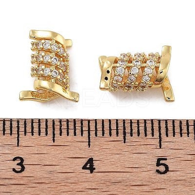 Rack Plating Brass Micro Pave Cubic Zirconia Beads KK-Z071-38G-1
