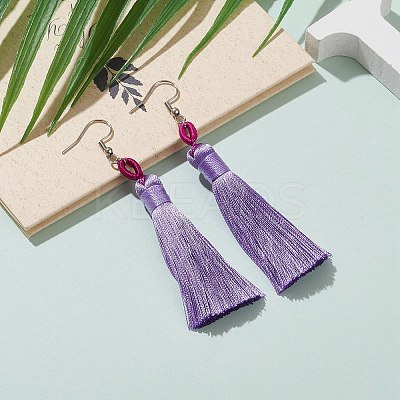 Polyester Tassel Earrings EJEW-JE04452-02-1