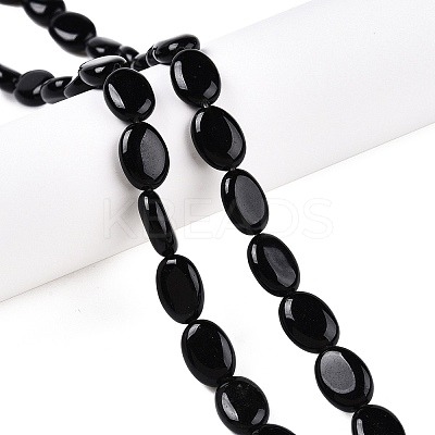 Natural Black Stone Beads Strands G-M206-47-1