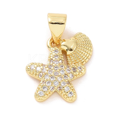 Brass Micro Pave Cubic Zirconia Charms KK-G444-02G-01-1