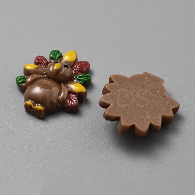 Thanksgiving Turkey Shape Resin Cabochons RESI-WH20001-21-1