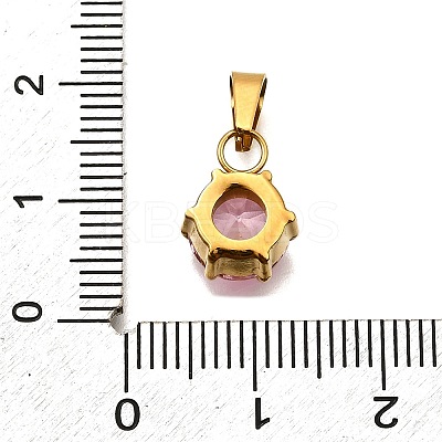 304 Stainless Steel Pave Cubic Zirconia Pendants STAS-B086-12G-04-1
