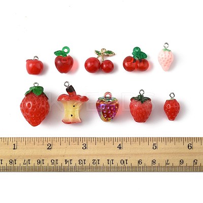 20Pcs 10 Styles Resin Pendants RESI-FS0002-10-1