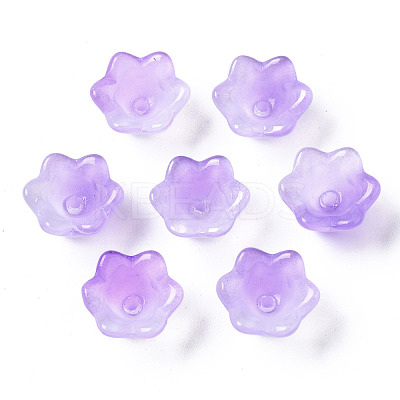 Transparent Two Tone Spray Painted Glass Beads GLAA-Q089-002B-004-1