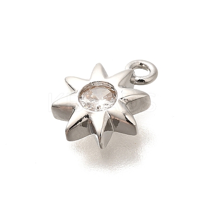 Brass Micro Pave Cubic Zirconia Charms KK-C085-19P-1