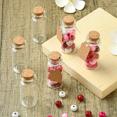 100Pcs 2 Styles Glass Cork Bead Containers CON-YW0001-61-1