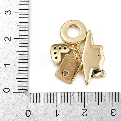 Brass Pave Clear Cubic Zirconia European Dangle Charms KK-N271-31G-1