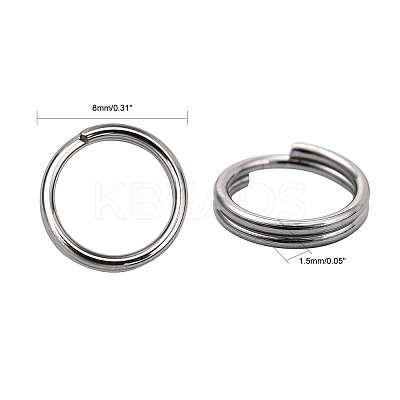Tarnish Resistant 304 Stainless Steel Split Rings STAS-M216-09-1