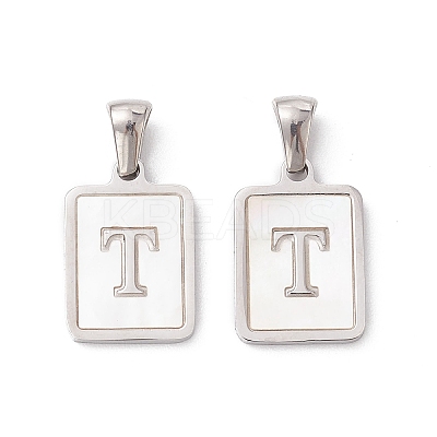 304 Stainless Steel Pave Shell Pendants STAS-G327-01P-T-1