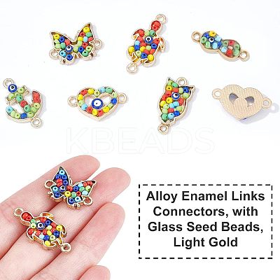 36Pcs 6 Style Alloy Enamel Links Connectors FIND-NB0001-89-1