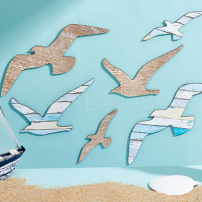 2 Bags 2 Colors Wooden Bird Wall Decorations AJEW-GA0008-94-1