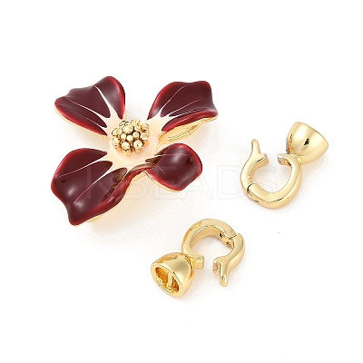Brass Enamel Fold Over Clasps KK-U043-10G-01-1