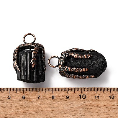 Natural Black Tourmaline Nuggets Pendants G-B150-04R-1
