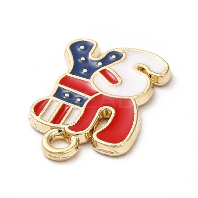American Flag Style Alloy Enamel Pendants ENAM-M046-05G-1