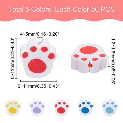 250Pcs 5 Colors Handmade Polymer Clay Beads CLAY-PH0001-59-1
