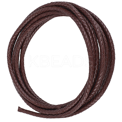 Braided Leather Cord with Core WL-CL0001-01B-1