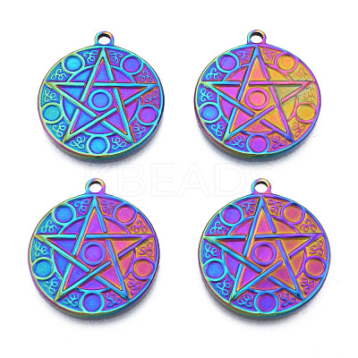 Ion Plating(IP) 201 Stainless Steel Pendants STAS-N098-214M-1