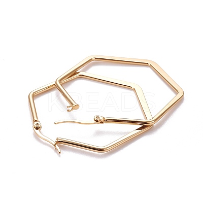 201 Stainless Steel Angular Hoop Earrings EJEW-F205-13G-A-1