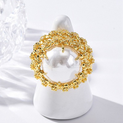 Brass Cuff Rings for Women RJEW-Q009-10G-1