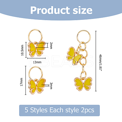 Alloy Enamel Butterfly Shoelace Charm Decoration PALLOY-NB00002-1