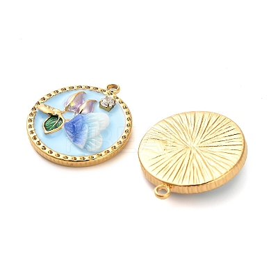 304 Stainless Steel Enamel Pendants STAS-B084-04G-03-1