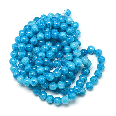 Baking Paint Crackle Glass Bead Strands X-DGLA-Q023-8mm-YS77-1