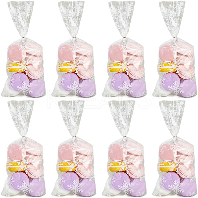 100Pcs Christmas Snowflake Printed OPP Cellophane Candy Packaging Bags ABAG-GF0001-41A-1