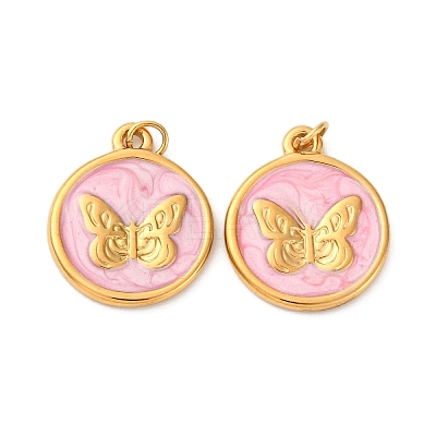 304 Stainless Steel Enamel Pendants STAS-U061-37G-B03-1