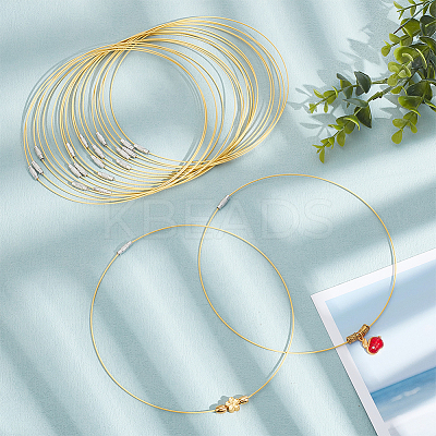 50Pcs Stainless Steel Wire Necklace Cord DIY Jewelry Making TWIR-NB0001-03-1