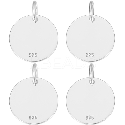 4Pcs 925 Sterling Silver Pendants STER-BBC0005-37A-1
