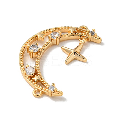Brass Micro Pave Clear Cubic Zirconia Pendants KK-K378-01G-02-1