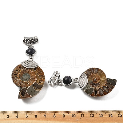 Synthetic Blue Goldstone Fossil Snail Pendants G-F062-09-1