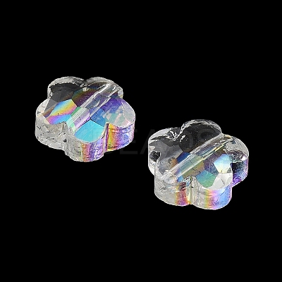 Transparent Electroplate Glass Beads GLAA-D016-17G-1