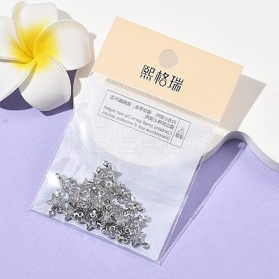SHEGRACE Brass Pave Cubic Zirconia Star Connector Charms XGRQ2O314-441A-P-1